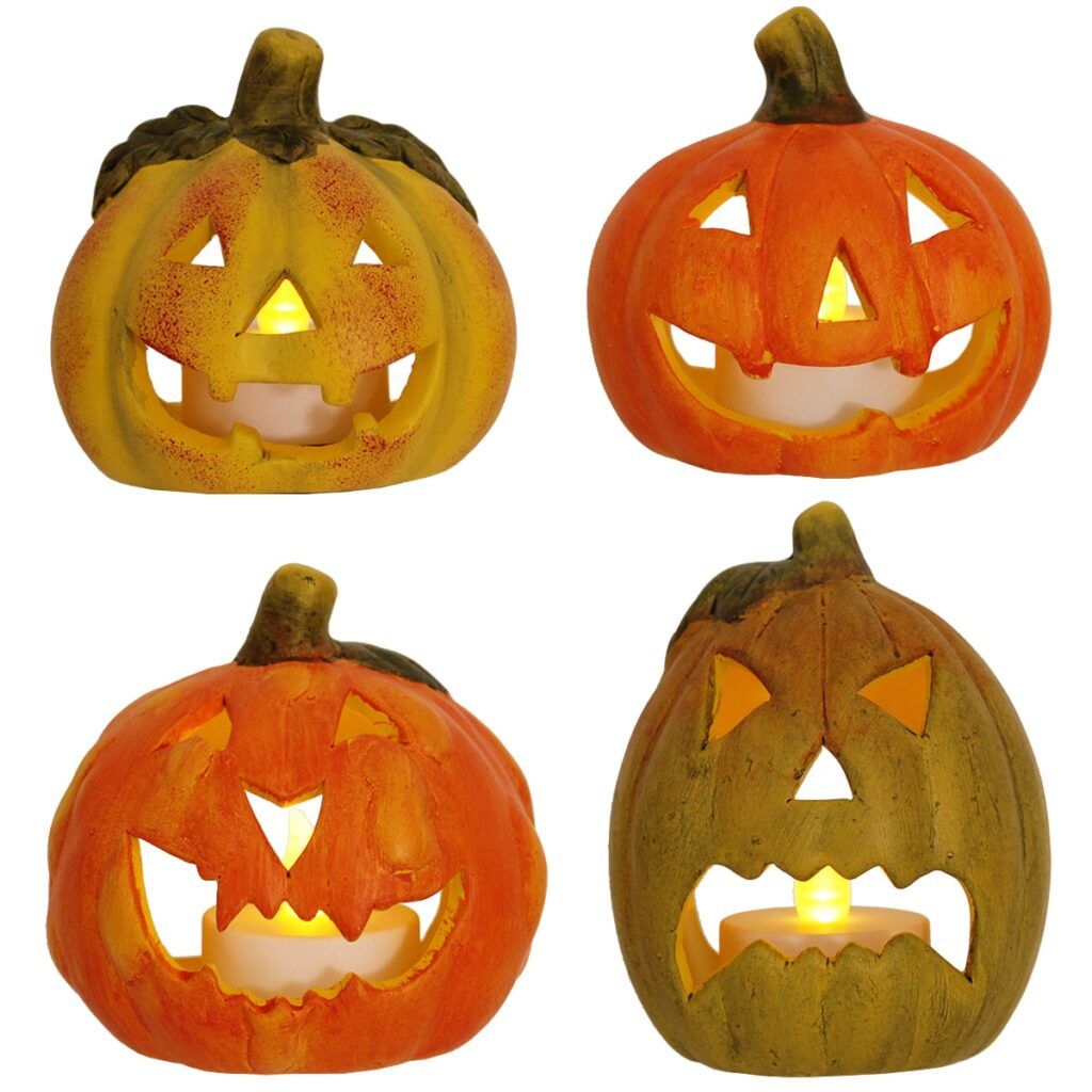 matches21 - Webshop Halloween Kuerbis Laternen 4er Set je 8 cm 126555 1 4