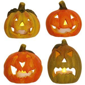 matches21 - Webshop Halloween Kuerbis Laternen 4er Set je 8 cm 126555 1 14