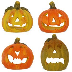 matches21 - Webshop Halloween Kuerbis Laternen 4er Set je 8 cm 126555 1 1 13