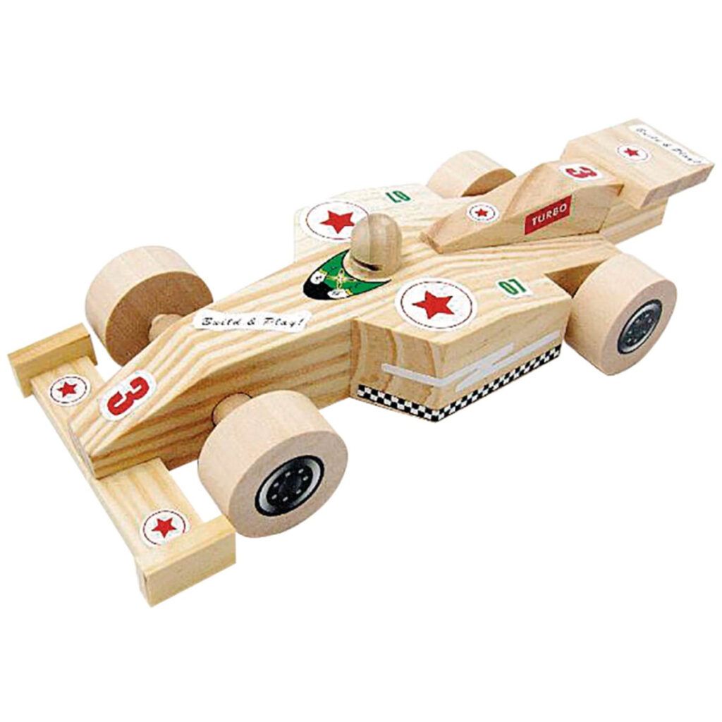 matches21 - Webshop Holz Rennauto Holzauto Bausatz vorgefertigt Auto Kinder Bastelset ab 7 Jahren 122707 4 1 1