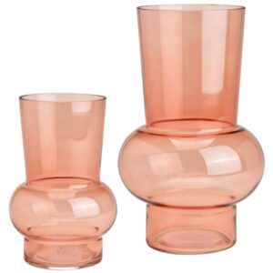 matches21 - Webshop Huebsche Blumenvasen modern rosa Vasen Glas in 2 Groessen 126486 1 24