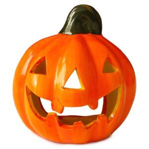 matches21 - Webshop Jack O Lantern Halloween Kuerbis Windlicht Herbstdeko Tonkuerbis Ton 1 Stk 10x12 cm 122170 6 1 22