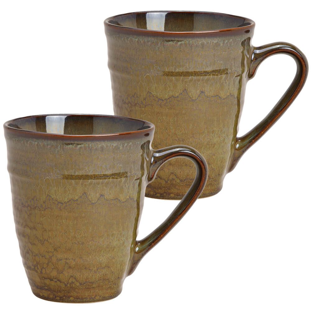 matches21 - Webshop Jumbo Becher Keramikbecher Keramiktassen Steingut braun Landhaus 24 Stk 12 cm 121344 1 2