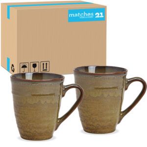 matches21 - Webshop Jumbo Becher Keramikbecher Keramiktassen Steingut braun Landhaus 24 Stk 12 cm 121344 1 1 1