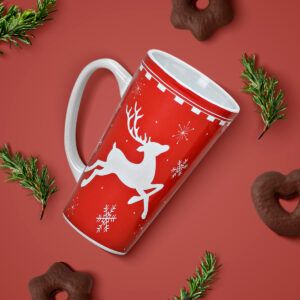 matches21 Jumbo Weihnachtstassen 4er Set Tassen Becher rot weiss Keramik 14 cm 450 m 109164 4 1 11