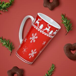 matches21 Jumbo Weihnachtstassen 4er Set Tassen Becher rot weiss Keramik 14 cm 450 m 109164 6 1 13