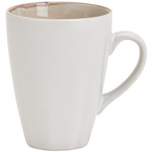 matches21 - Webshop Kaffeetasse Steingut Landhaus farbiger Rand creme innen braun 1 Stk B WARE 11 cm 123951 1 9