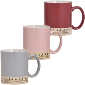 matches21 - Webshop Kaffeetasse Tasse Landhaus rosa weinrot ODER grau Steingut 1 Stk B WARE 10 cm 300 ml 122123 1 18