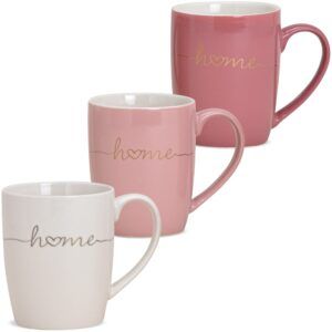 matches21 - Webshop Kaffeetasse Tasse Schrift Home und Herz weiss rosa ODER pink Porzellan 1 Stk B WARE 122107 1 22