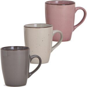 matches21 - Webshop Kaffeetasse Tasse uni grau beige ODER rosa Rand braun Keramik 1 Stk B WARE 10 cm 122131 1 24