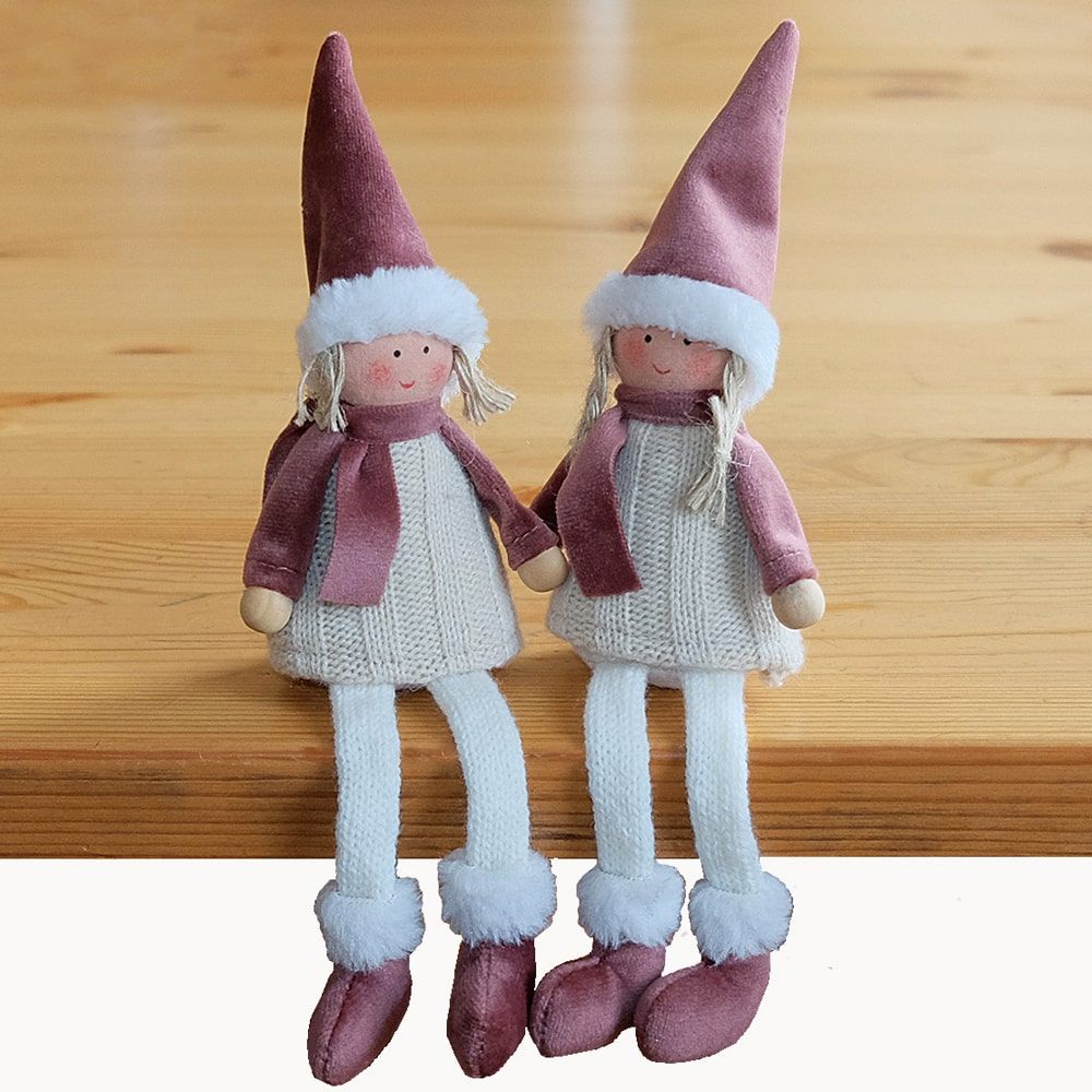 matches21 - Webshop Kantenhocker Wichtel Junge und Maedchen Weihnachten Deko Figuren 2er Set sort 18 cm 119762 1 20