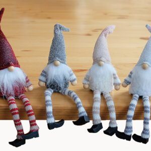 matches21 - Webshop Kantenhocker Wichtel mit Bart und Muetze Weihnachten Deko Figuren 4er Set sort 25cm 119764 1 15