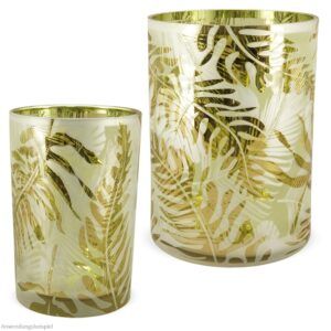 matches21 - Webshop Kerzenhalter Glas mit schoenen Monstera Muster Windlicht 2 Groessen 126457 1 9