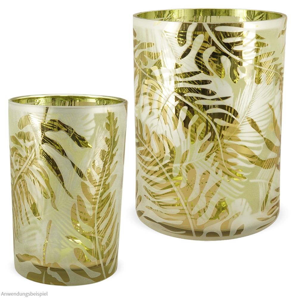 matches21 - Webshop Kerzenhalter Glas mit schoenen Monstera Muster Windlicht 2 Groessen 126457 1 11