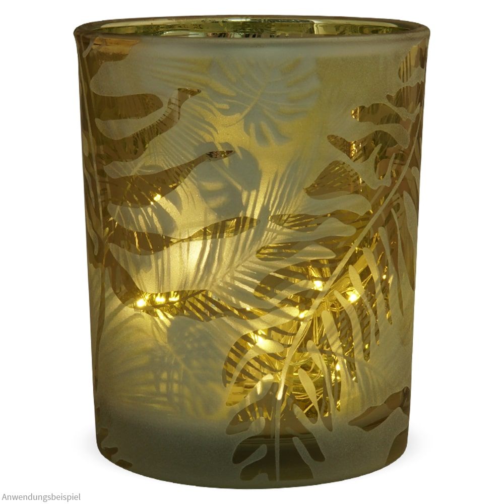 matches21 - Webshop Kerzenhalter Glas mit schoenen Monstera Muster Windlicht 2 Groessen 126457 2 1 14