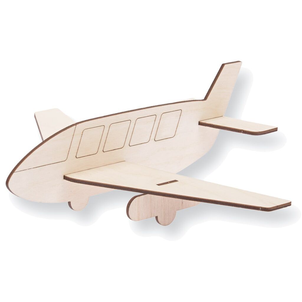 matches21 Kinder Flugzeug Holz Bausatz Steckbausatz Bastelset 1 Stk ab 4 Jahren 111258 1 1 1