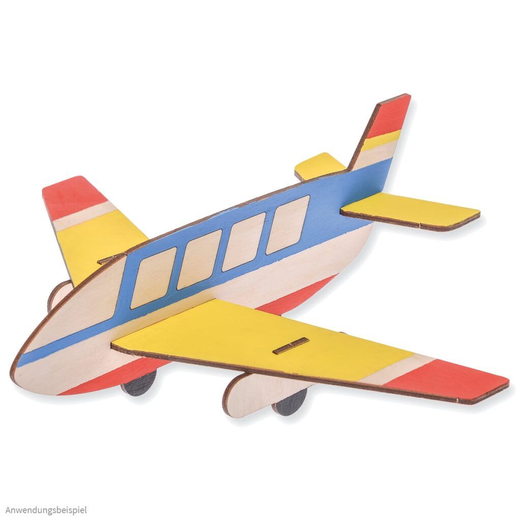 matches21 Kinder Flugzeug Holz Bausatz Steckbausatz Bastelset 1 Stk ab 4 Jahren 111258 3 1 2