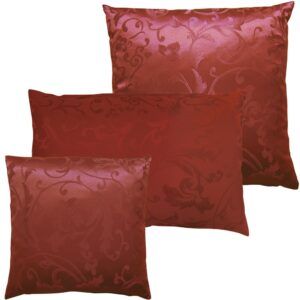 matches21 - Webshop Kissenbezuege Kissenhuellen Heimtextilien Jacquard Ornamente 1 Stk weinrot 3 Groessen 124180 1 2