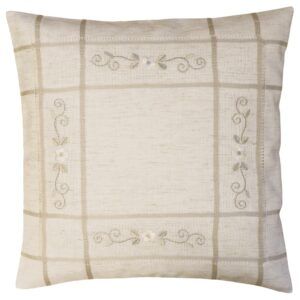 matches21 - Webshop Kissenbezug Kissenhuelle Blumen und Hohlsaum Stick Ton in Ton beige 1 Stk 40x40 cm 124140 1 9