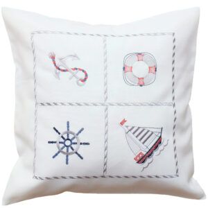 matches21 - Webshop Kissenbezug Kissenhuelle Heimtextilien maritime Motive wollweiss Stick bunt 40x40cm 121156 1 9