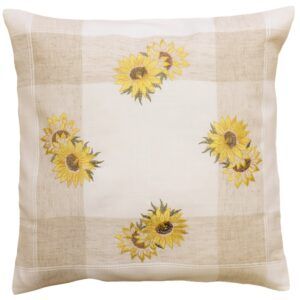 matches21 - Webshop Kissenbezug Kissenhuelle Sonnenblumen Streifen beige und Stick bunt 1 Stk 40x40 cm 124142 1 18