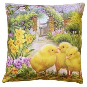 matches21 - Webshop Kissenbezug Ostern Kueken Garten Dekokissen Polyester bunt 40x40 cm 126404 1 69