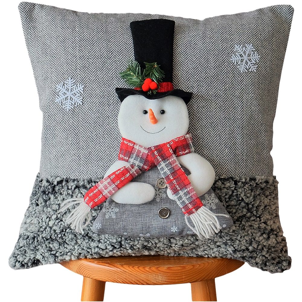 matches21 - Webshop Kissenbezug Schneemann angenaeht Kissenhuelle Weihnachten bunt Polyester 40x40 cm 125877 1 25