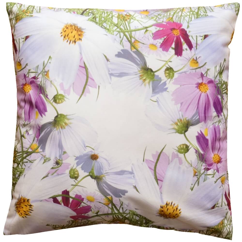 matches21 - Webshop Kissenhuelle Kissen Blumenwiese Blumen Fruehling weiss Druck bunt 40x40 cm 117129 1 1