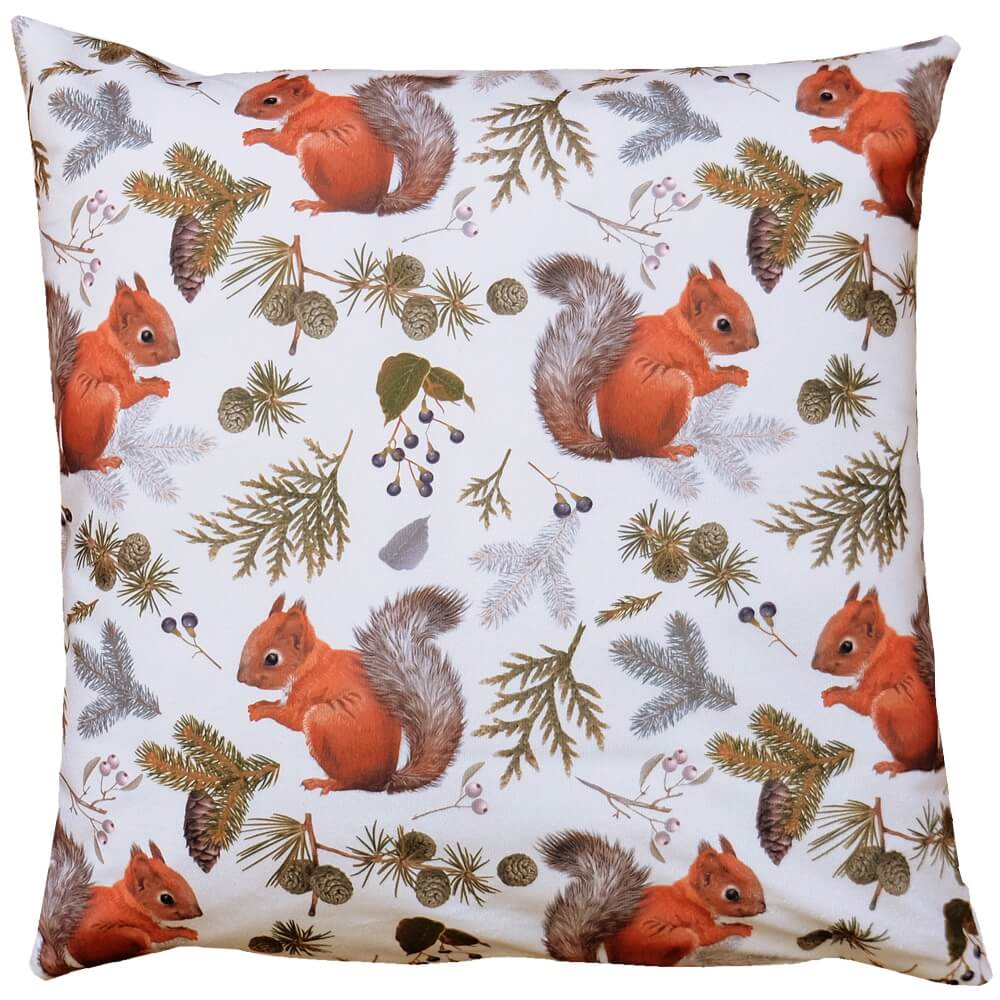 matches21 - Webshop Kissenhuelle Kissen Heimtextilien Herbst Eichhoernchen weiss Druck bunt 40x40 cm 117040 1 1