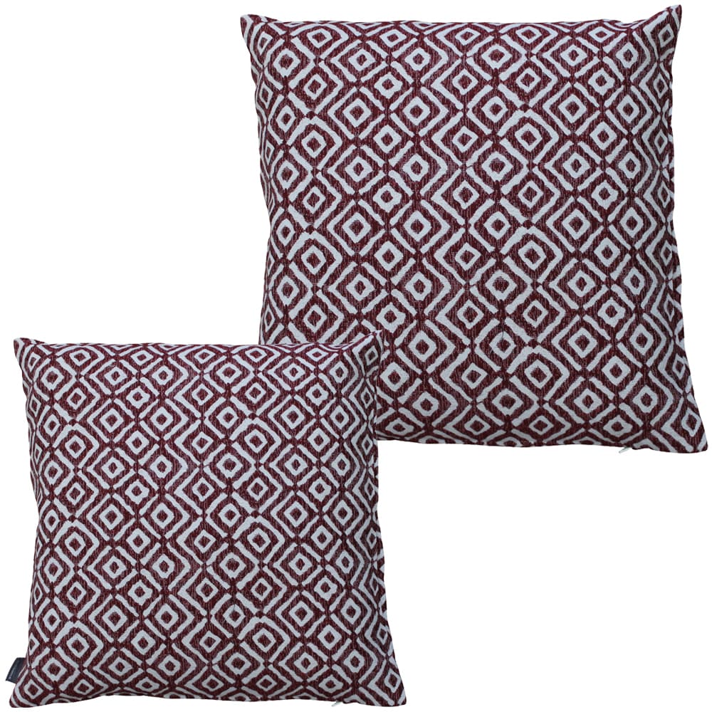 matches21 - Webshop Kissenhuellen HANNA Quadrat Druck bordeaux viele Modelle 124915 1 7