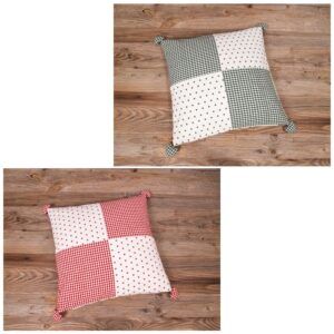 matches21 - Webshop Kissenhuellen Heimtextilien Landhaus LISE Patchwork kariert Punkte 40x40 cm 2 Farben 117676 1 5