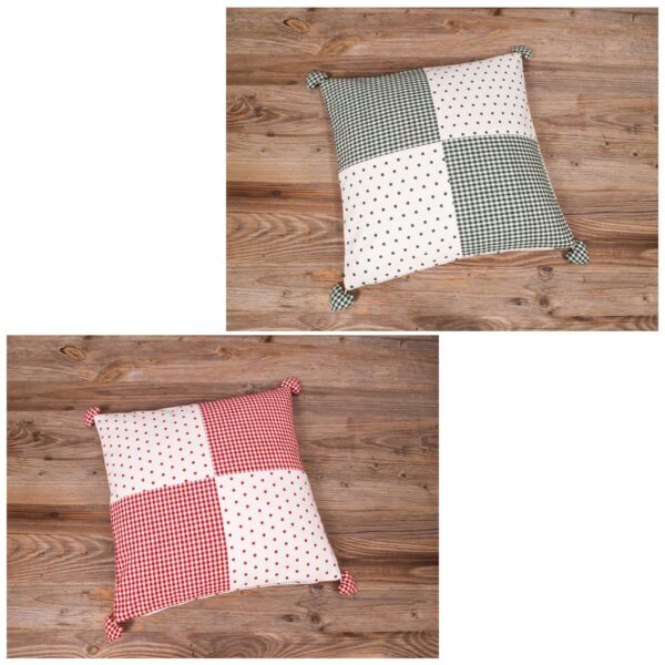 matches21 - Webshop Kissenhuellen Heimtextilien Landhaus LISE Patchwork kariert Punkte 40x40 cm 2 Farben 117676 1 11