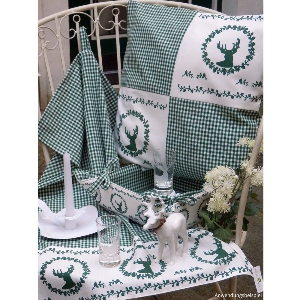 matches21 - Webshop Kissenhuellen Heimtextilien Landhaus RESI kariert und Hirsch 30x30 cm 3 Farben 117692 5 1 6