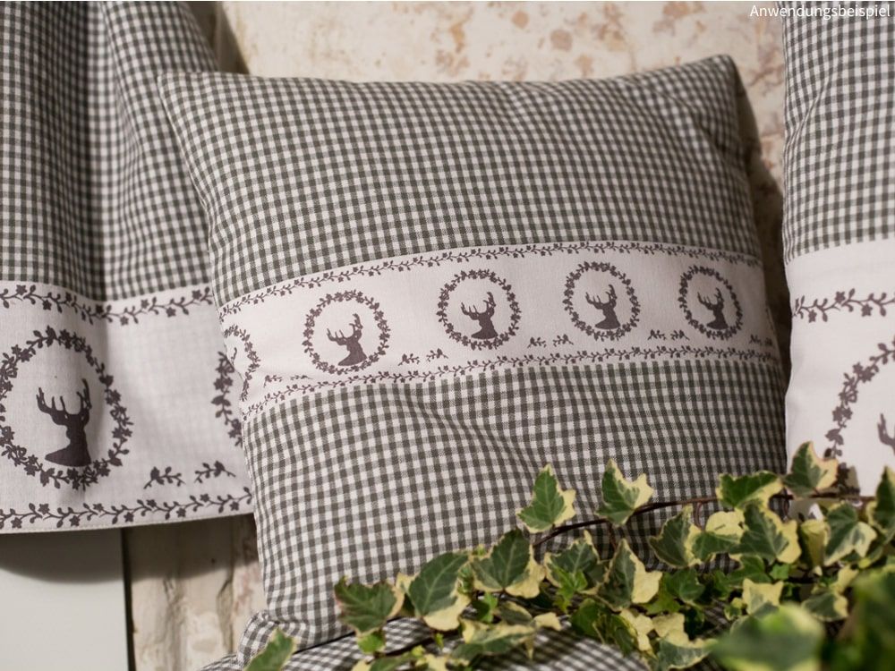 matches21 - Webshop Kissenhuellen Heimtextilien Landhaus RESI kariert und Hirsch 30x30 cm 3 Farben 117692 6 1 7