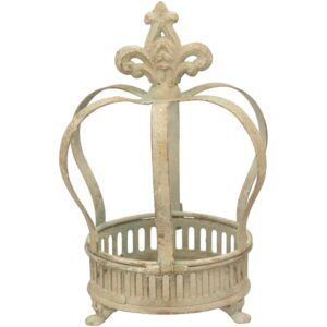 matches21 - Webshop Krone Dekokrone Metall Gartendeko grau Vintage Shabby Antik 24 cm 124447 1 4