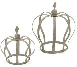 matches21 - Webshop Kronen Dekokronen Metall Gartenkronen grau Vintage Shabby Antik 1 Stk div Groessen 118829 2 1 12