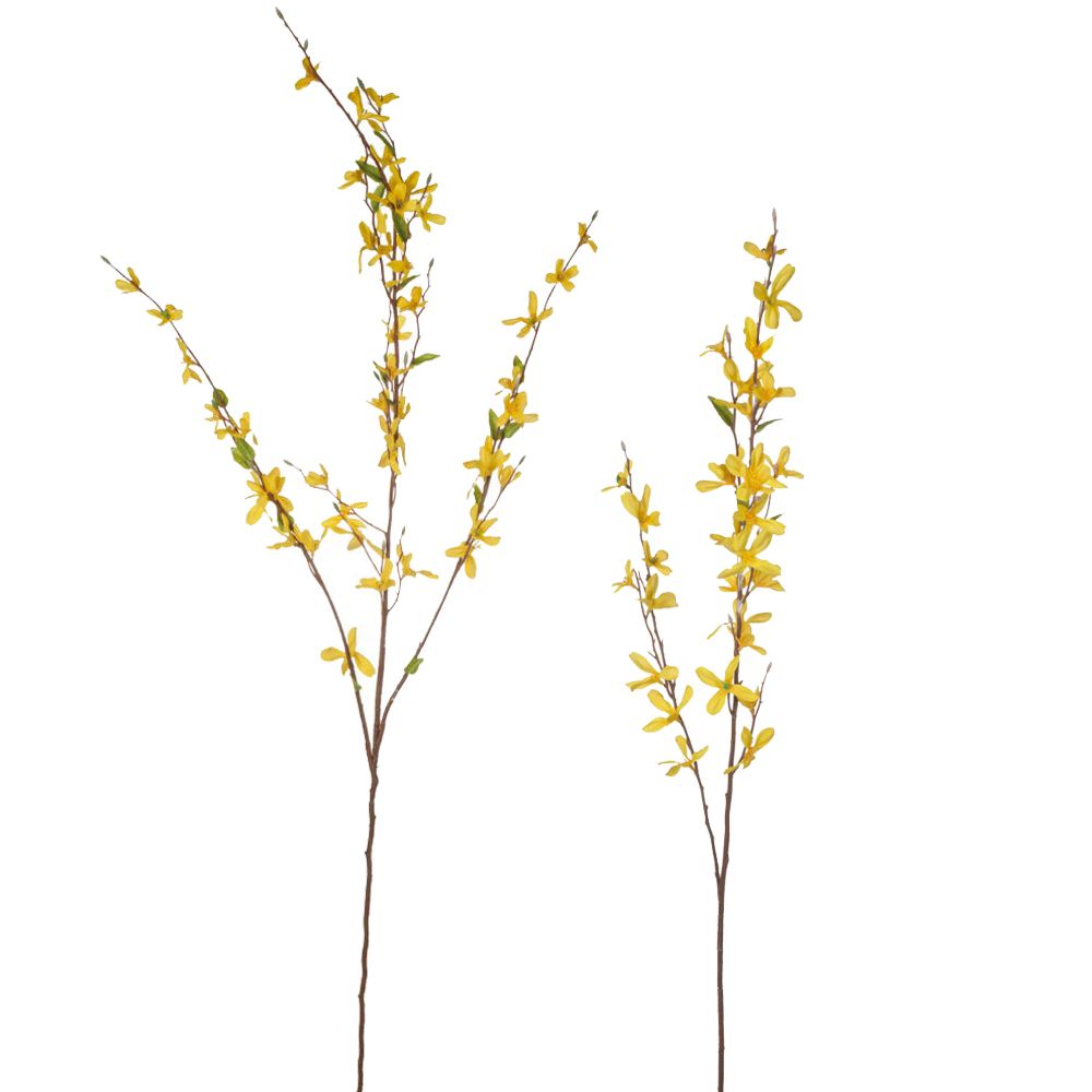 matches21 - Webshop Kunstblumen Forsythien Fruehlingsdeko Fruehlingsblumen Kunststoff gelb 2 Groessen 126322 1 12