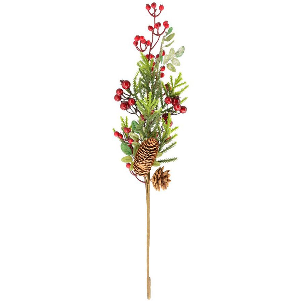 matches21 - Webshop Kunstzweig Blaetter und Beeren Dekozweig Bastelmaterial rot gruen braun 66x19x5 cm 125449 1 23