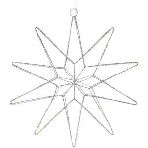 matches21 - Webshop LED Sterne Winterbeleuchtung haengend Fensterdeko Stern Glitzer Metall 1 Stk 30 cm in 2 Farben 122757 1 7