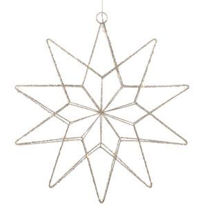 matches21 - Webshop LED Sterne Winterbeleuchtung haengend Fensterdeko Stern Glitzer Metall 1 Stk 30 cm in 2 Farben 122757 2 1 8