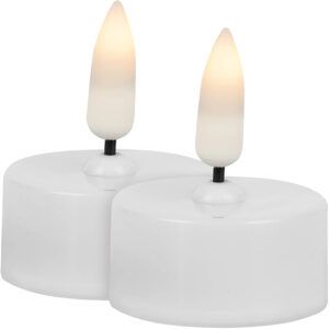 matches21 - Webshop LED Teelichter realitaetsnah 2er Set Kunststoff weiss Knopfzelle 3 8x5 cm 122798 1 3