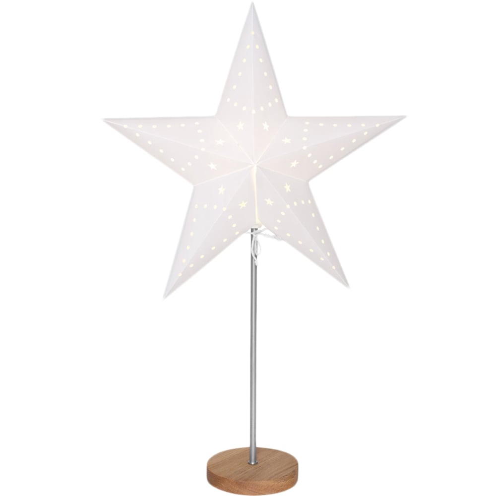 matches21 LED Weihnachtsstern stehend Stern Weihnachtsleuchter Holz natur weiss 65 cm 113199 1 1 1