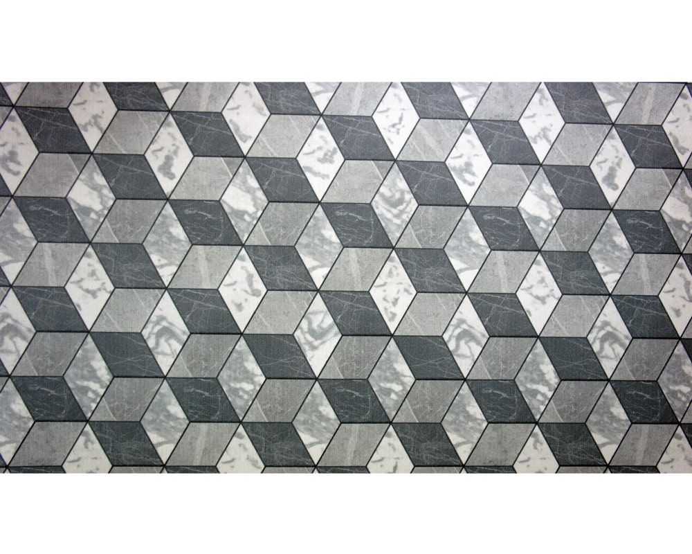 matches21 - Webshop Laeufer SOFT VINTAGE Bodenbelaege 3D Wuerfel Muster Polyester grau 1 Stk 2 Groessen 123041 1 1