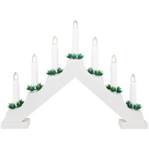 matches21 - Webshop Lichterbogen Weihnachtsleuchter weiss 7 flammig aus Holz 42x30 cm 111184 1 7