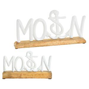 matches21 - Webshop Maritime Dekoaufsteller Moin Schriftzug Metall weiss 2 Groessen 126472 1 18