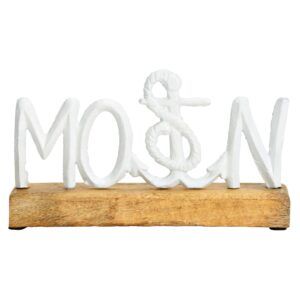 matches21 - Webshop Maritime Dekoaufsteller Moin Schriftzug Metall weiss 2 Groessen 126472 1 1 5