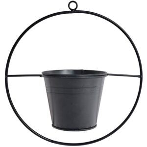 matches21 - Webshop Metall Ring Drahtring Blumentopf Fensterdekoration Deko Ring schwarz 1 Stk 40 cm 123693 1 3