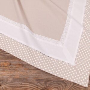 matches21 - Webshop Mitteldecke Tischdecke Landhaus TRAUDL Herzen beige weiss Borduere 100x100cm 1 Stk 118108 1 7