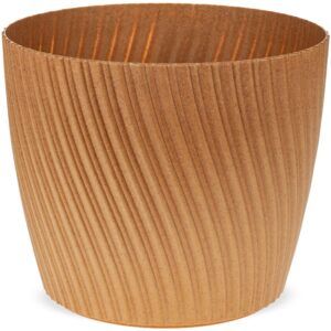 matches21 - Webshop Moderne Blumentoepfe gerillt aus Kunststoff und Holz in 2 Farben 22 5 cm 126536 2 1 14