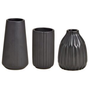 matches21 - Webshop Moderne Blumenvasen 3er Set schwarz Keramik verschiedene Groessen 126492 1 12